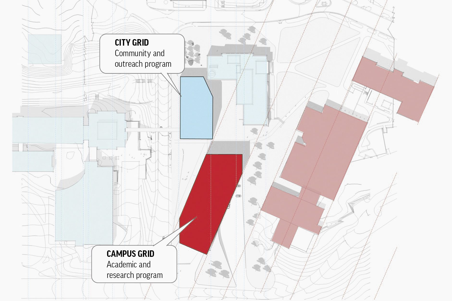 Image of the site plan showing the Earth, Energy & Environment Center on the KU campus.