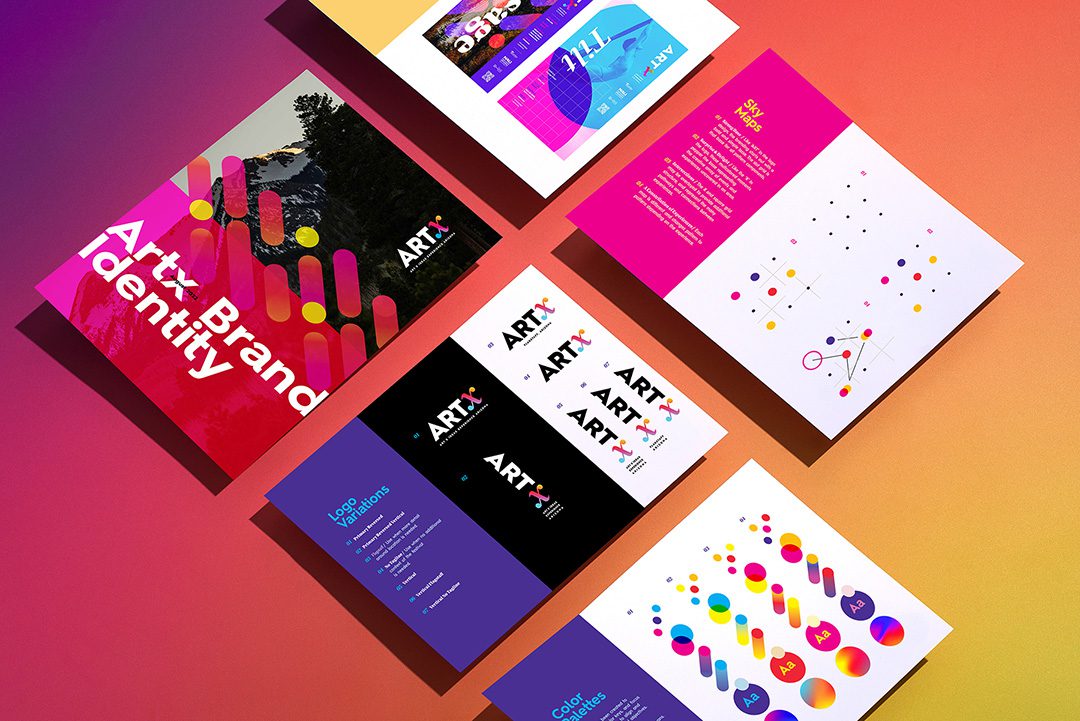 Colorful photo of the ARTx brand guidelines.